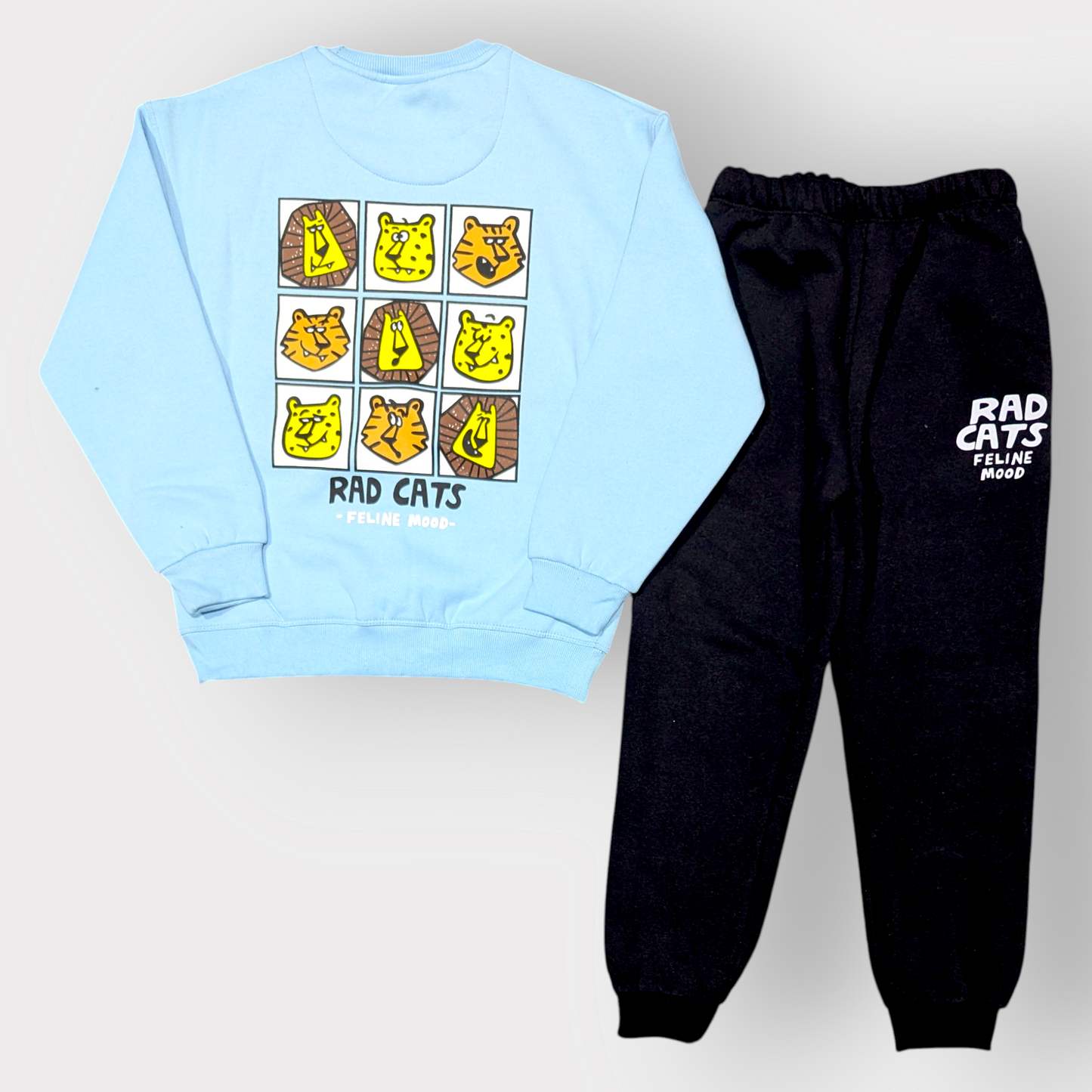 Rad Cats Feline Mood Kids Sweatshirt & Jogger Set