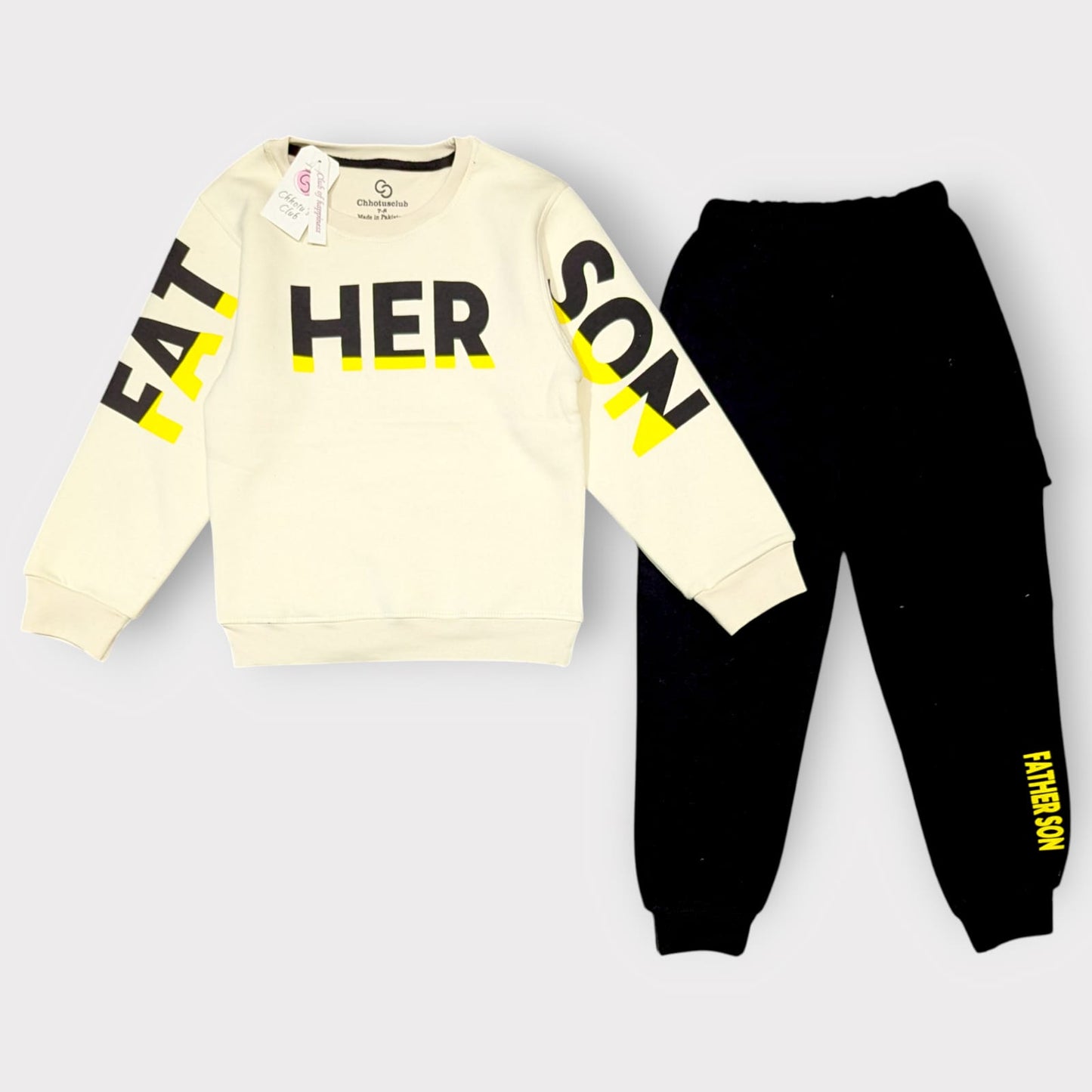 Father & Son Printed Sweatshirt and Jogger Set