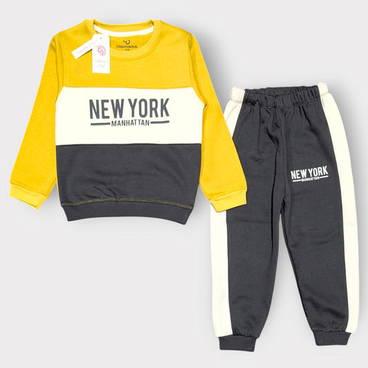 New York Manhattan Tracksuit – Yellow & Black