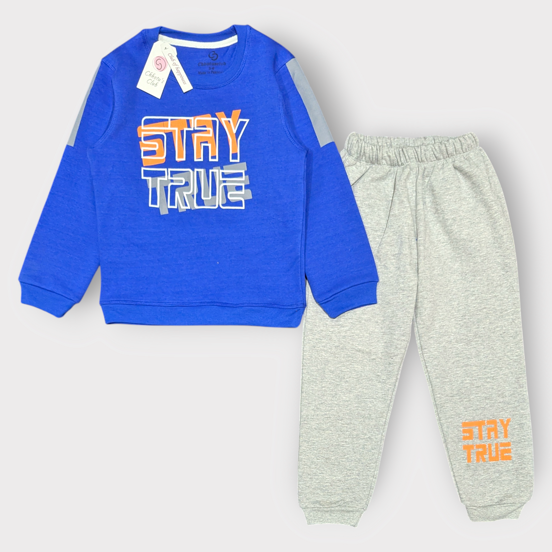 Stay True Blue and Grey Sweatshirt & Jogger Set