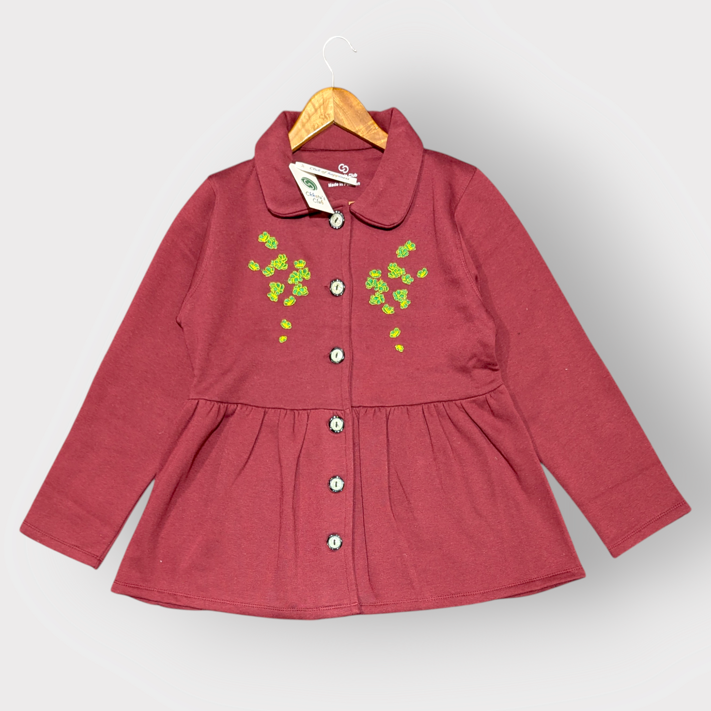 Floral Embroidered Button-Up Jacket