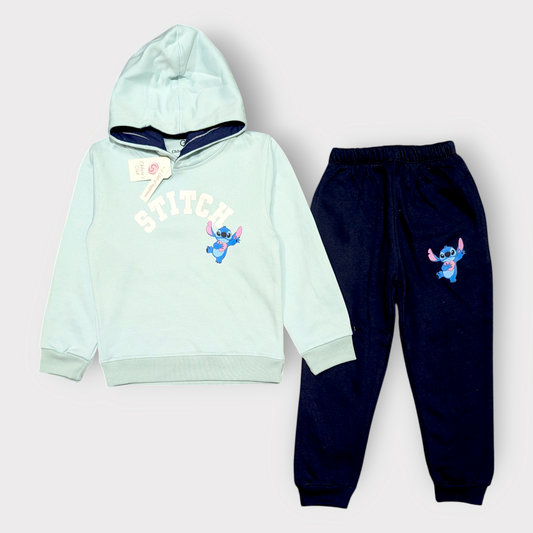 Stitch Hoodie Tracksuit – Mint & Navy