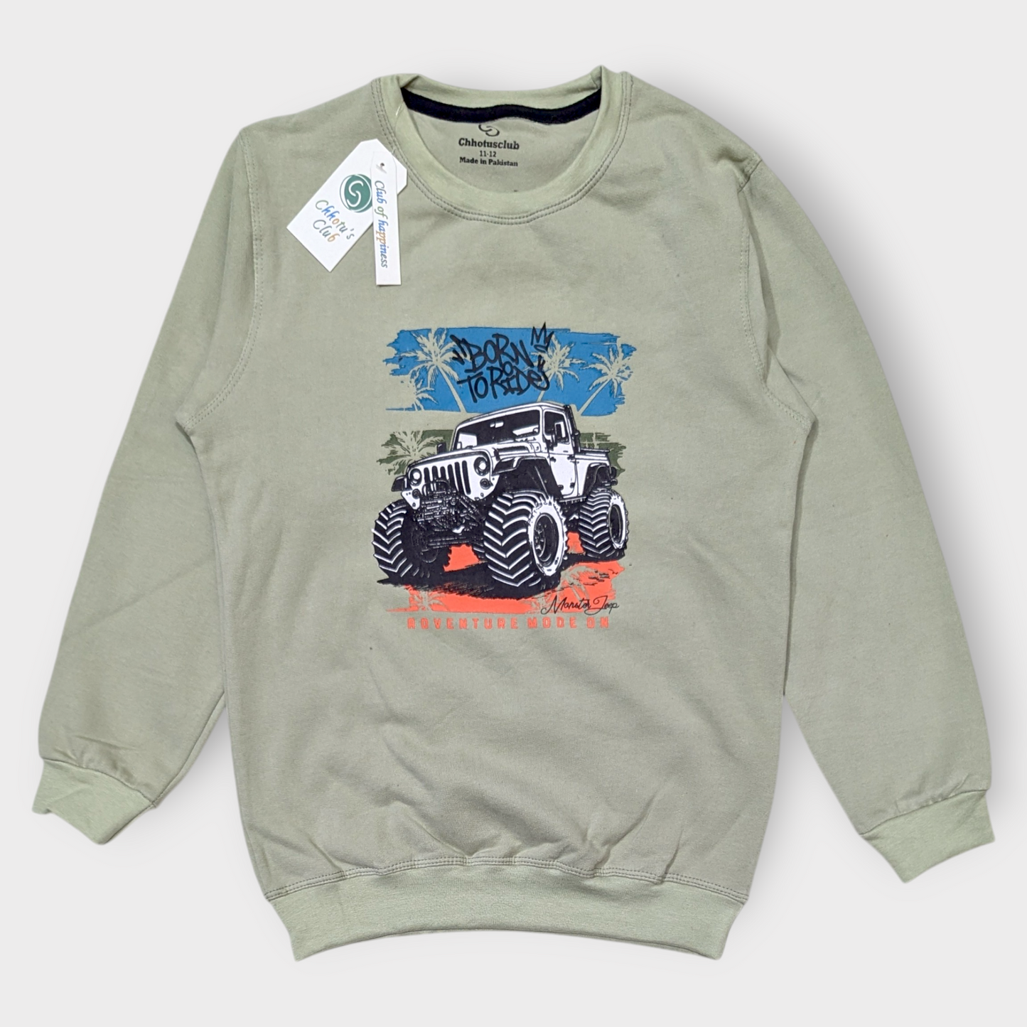 Born to Ride" Monster Jeep Sweatshirt