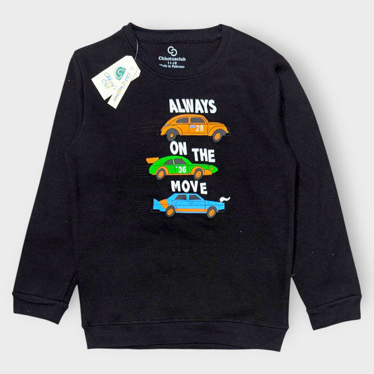 Always On The Move" Race Car Sweatshirt