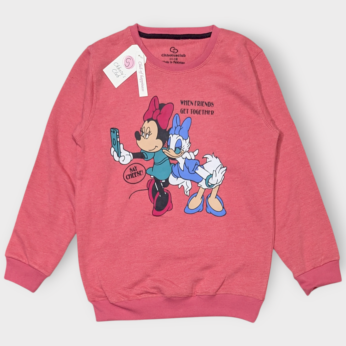 Minnie & Daisy Friendship Selfie Kids Sweatshirt
