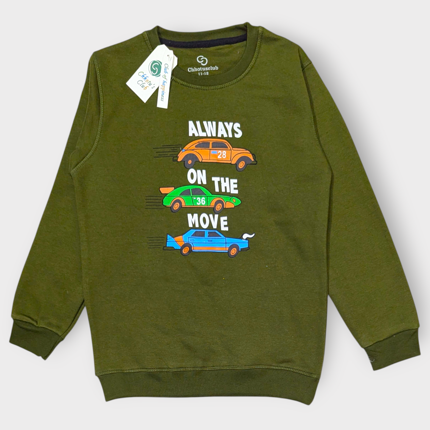 Always On The Move" Race Car Sweatshirt