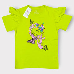 Sparkle Unicorn Girls Ruffle Sleeve T-Shirt