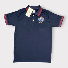 Boys' Navy Blue Polo T-Shirt – Superhero Graphic Casual Tee