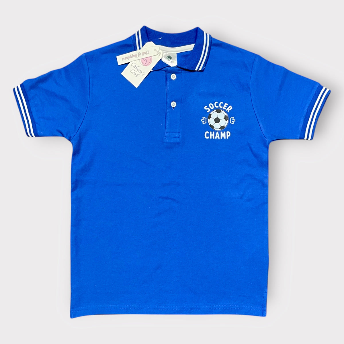 Boys Royal Blue Soccer Champ Polo T-Shirt