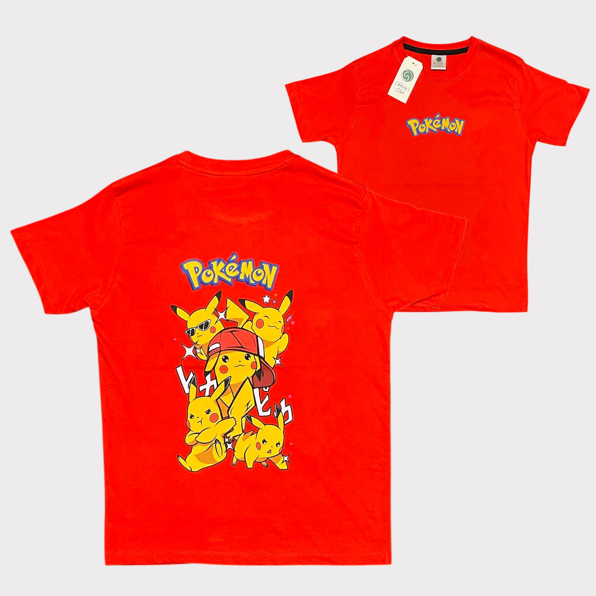 Pokémon Pikachu Graphic Kids T-Shirt – Bright Red Cartoon Print Tee