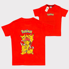 Pokémon Pikachu Graphic Kids T-Shirt – Bright Red Cartoon Print Tee
