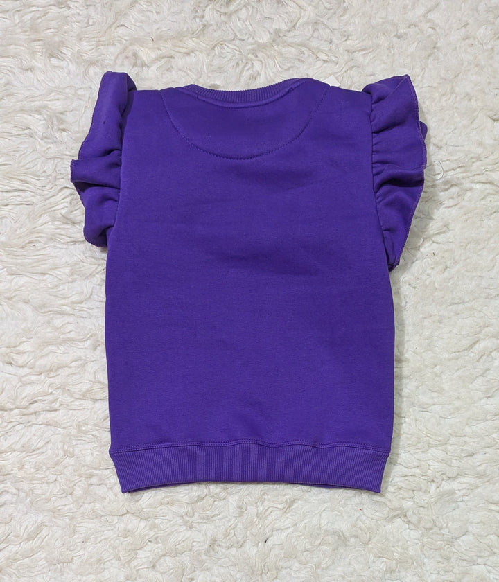 Purple Floral Sweatshirt & Pants Set