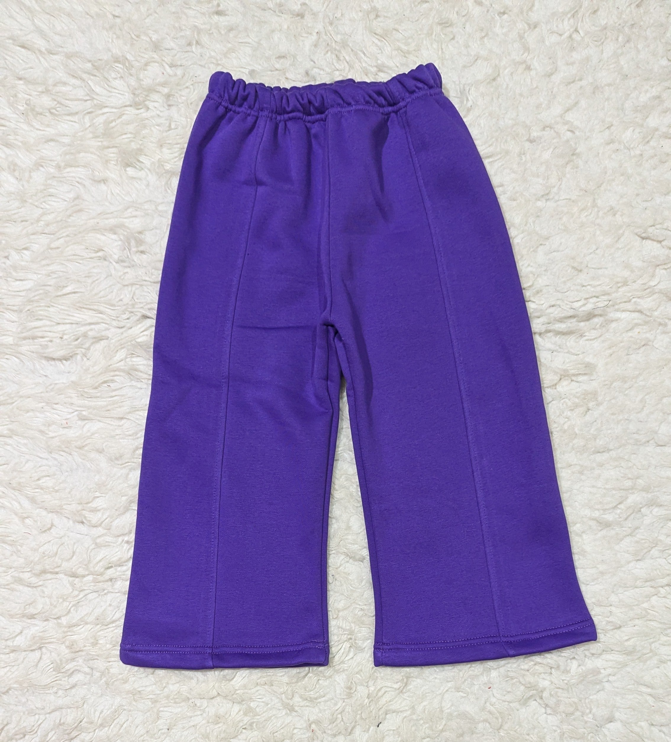 Purple Floral Sweatshirt & Pants Set