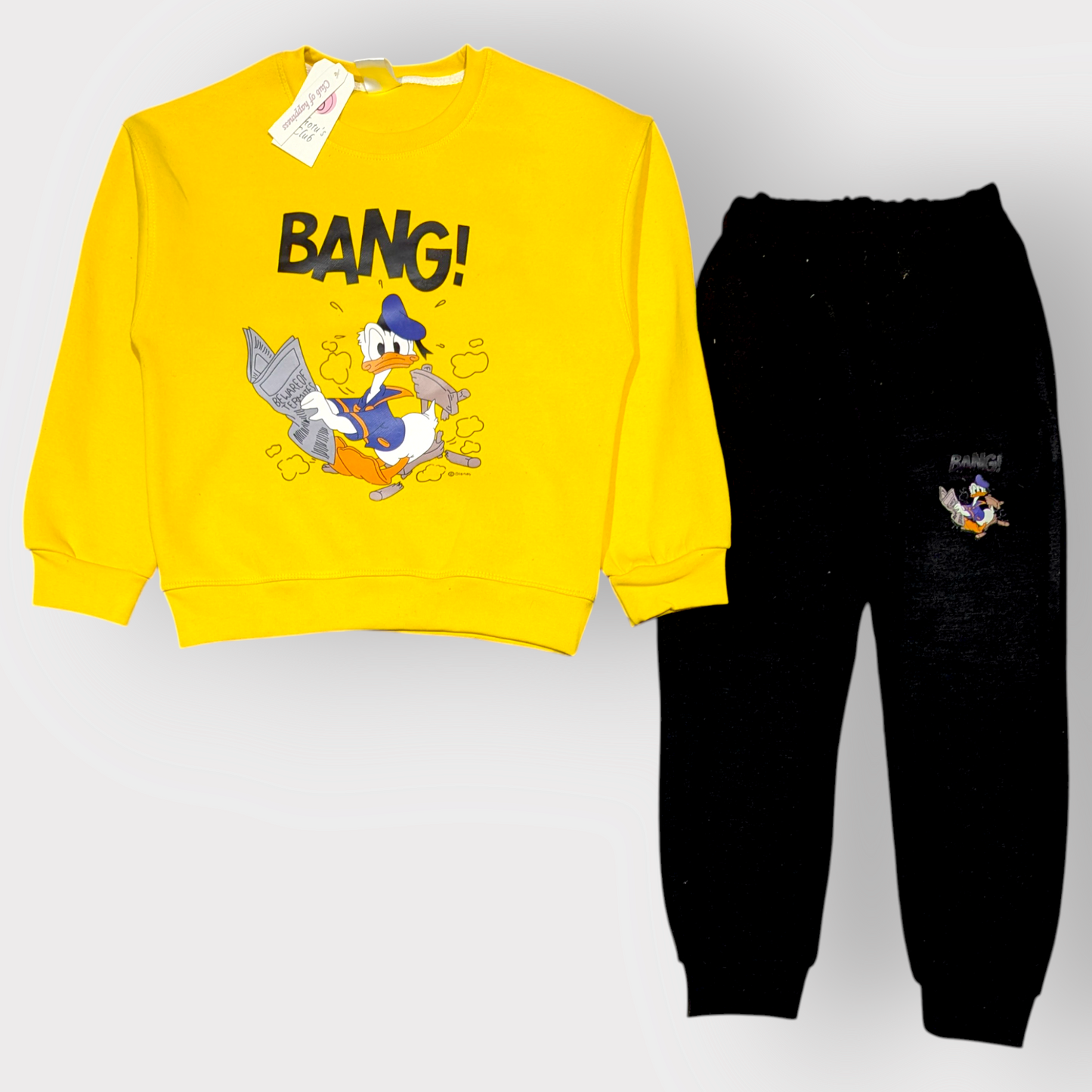 Kids Donald Duck "BANG!" Yellow & Black Outfit Set