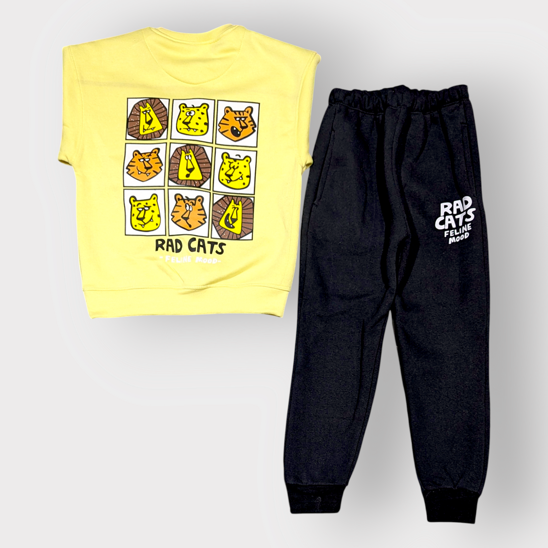 Rad Cats Feline Mood Kids Sweatshirt & Jogger Set