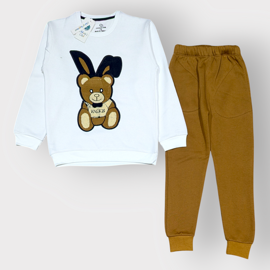 Cozy Bunny Bear Kids Sweatshirt & Joggers Set