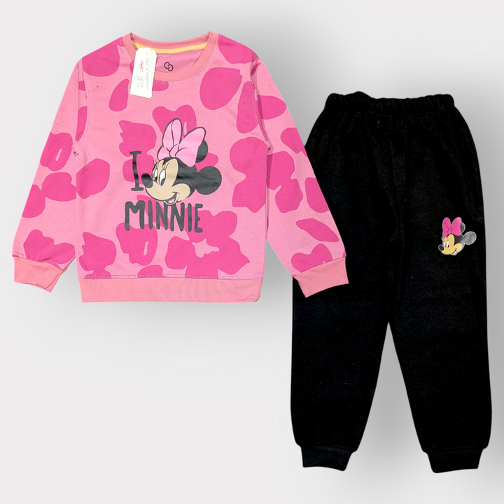 Pink Minnie Mouse Kids Sweater & Pants Set