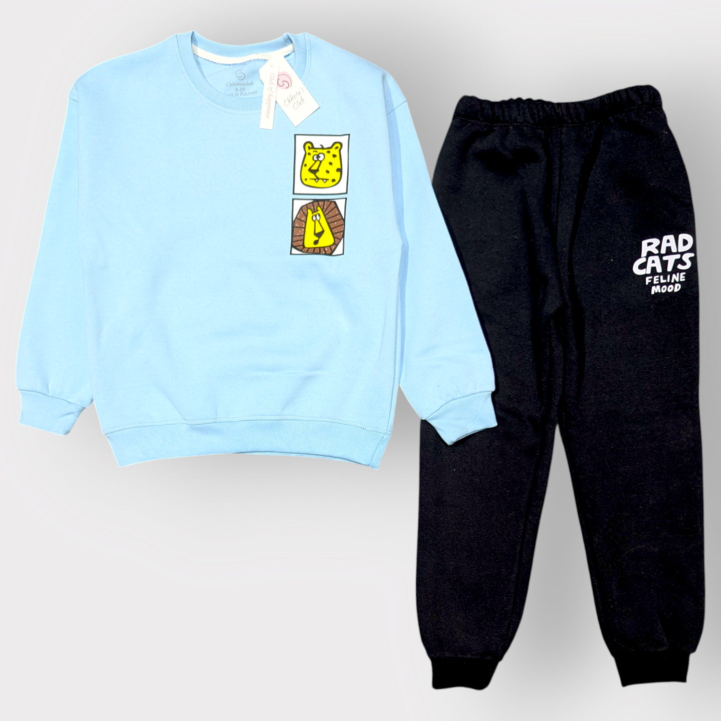 Rad Cats Feline Mood Kids Sweatshirt & Jogger Set