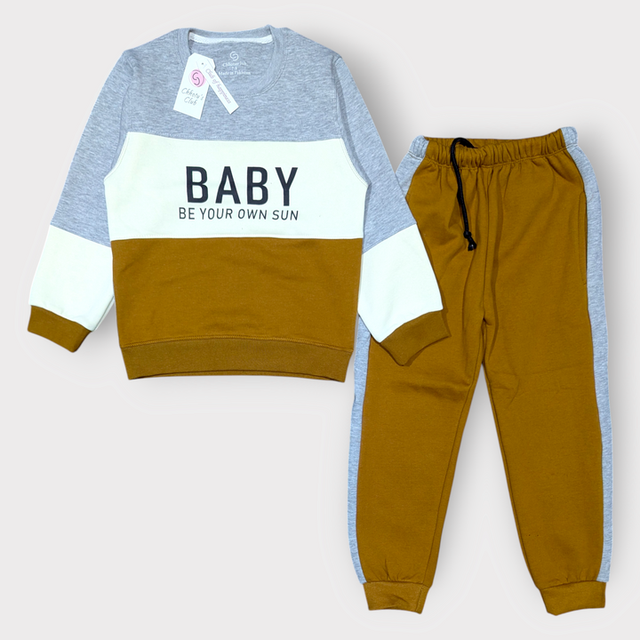 Stylish "Be Your Own Sun" Baby Sweatshirt & Jogger Set