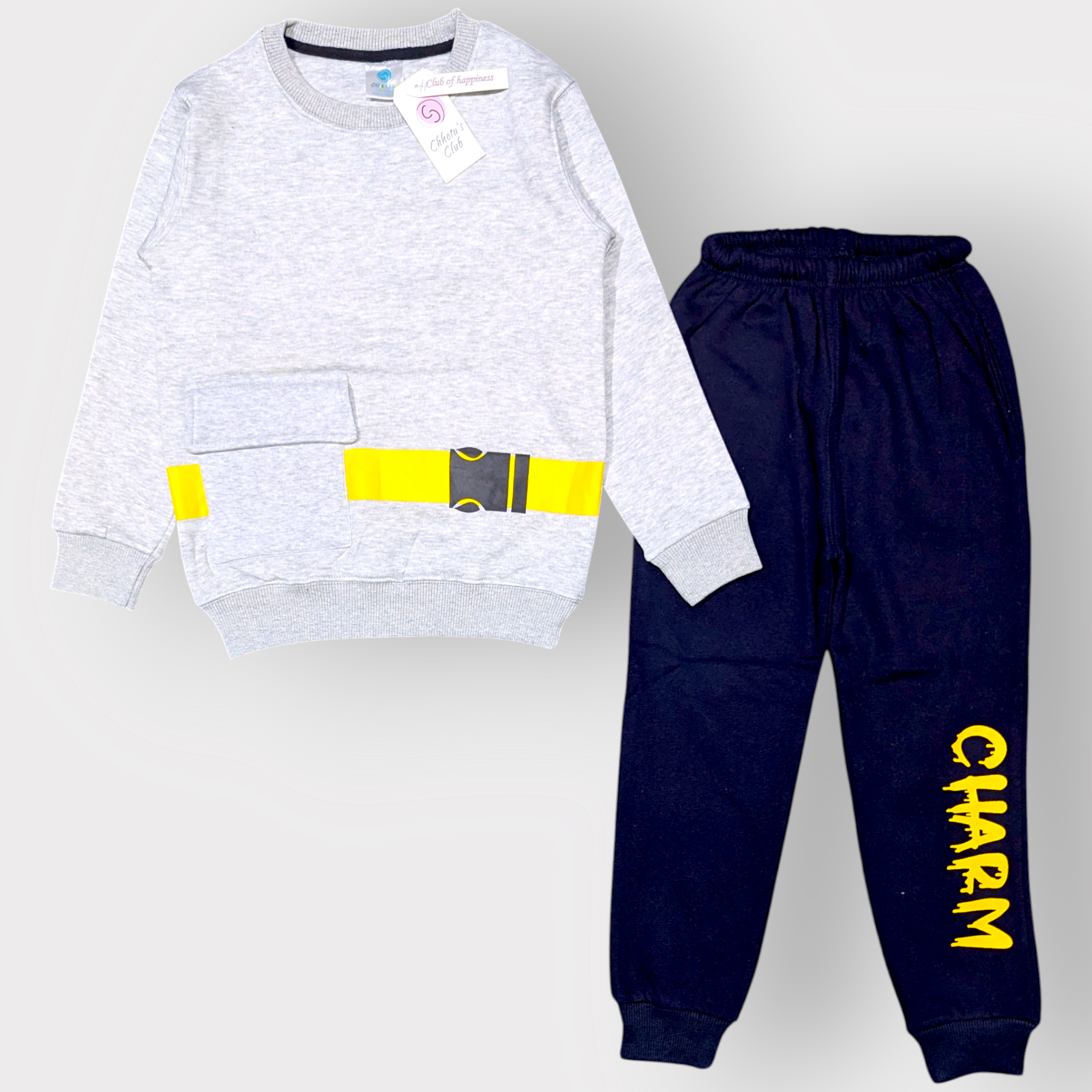 Charm Belt Graphic Sweatshirt & Jogger Set