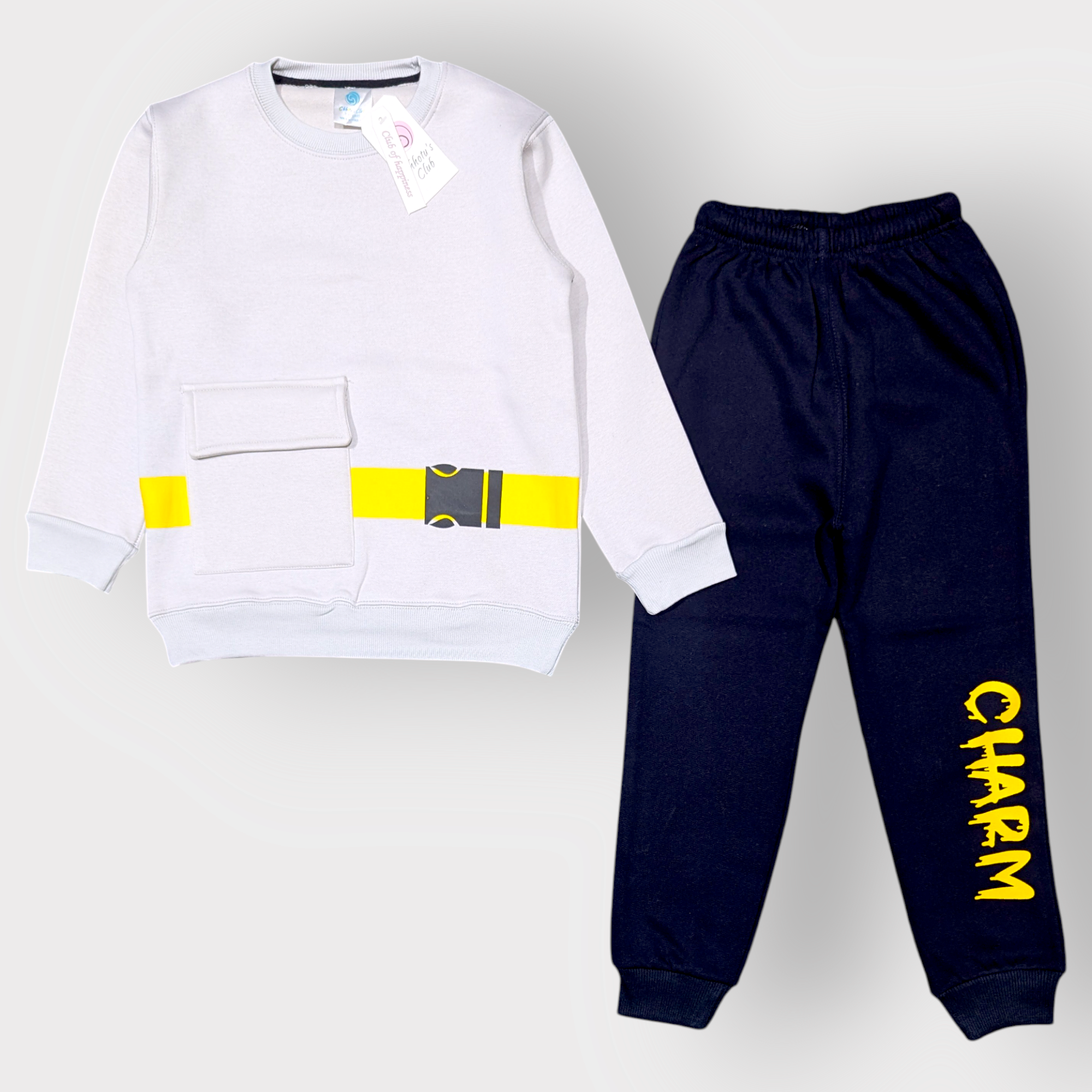 Charm Belt Graphic Sweatshirt & Jogger Set