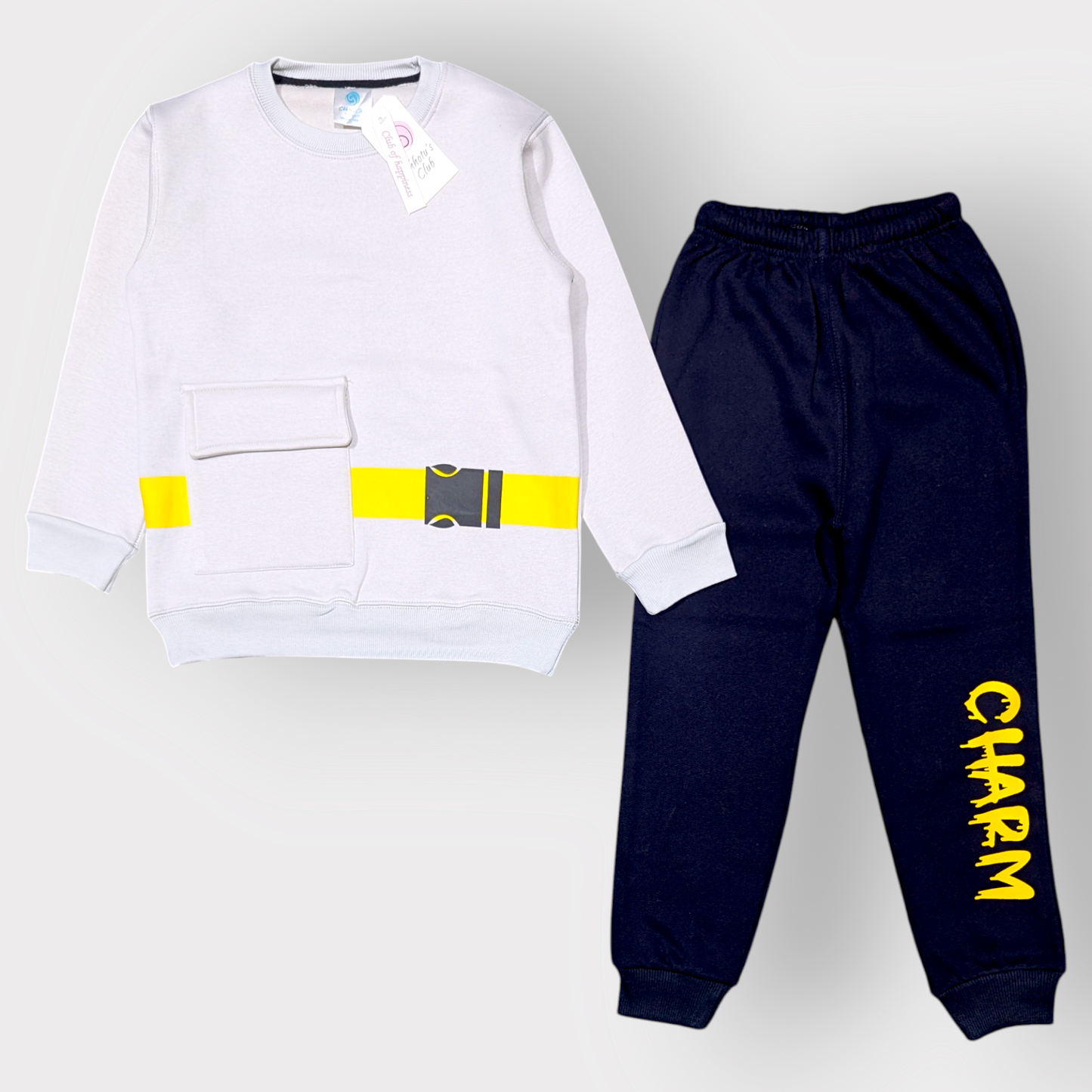 Charm Belt Graphic Sweatshirt & Jogger Set