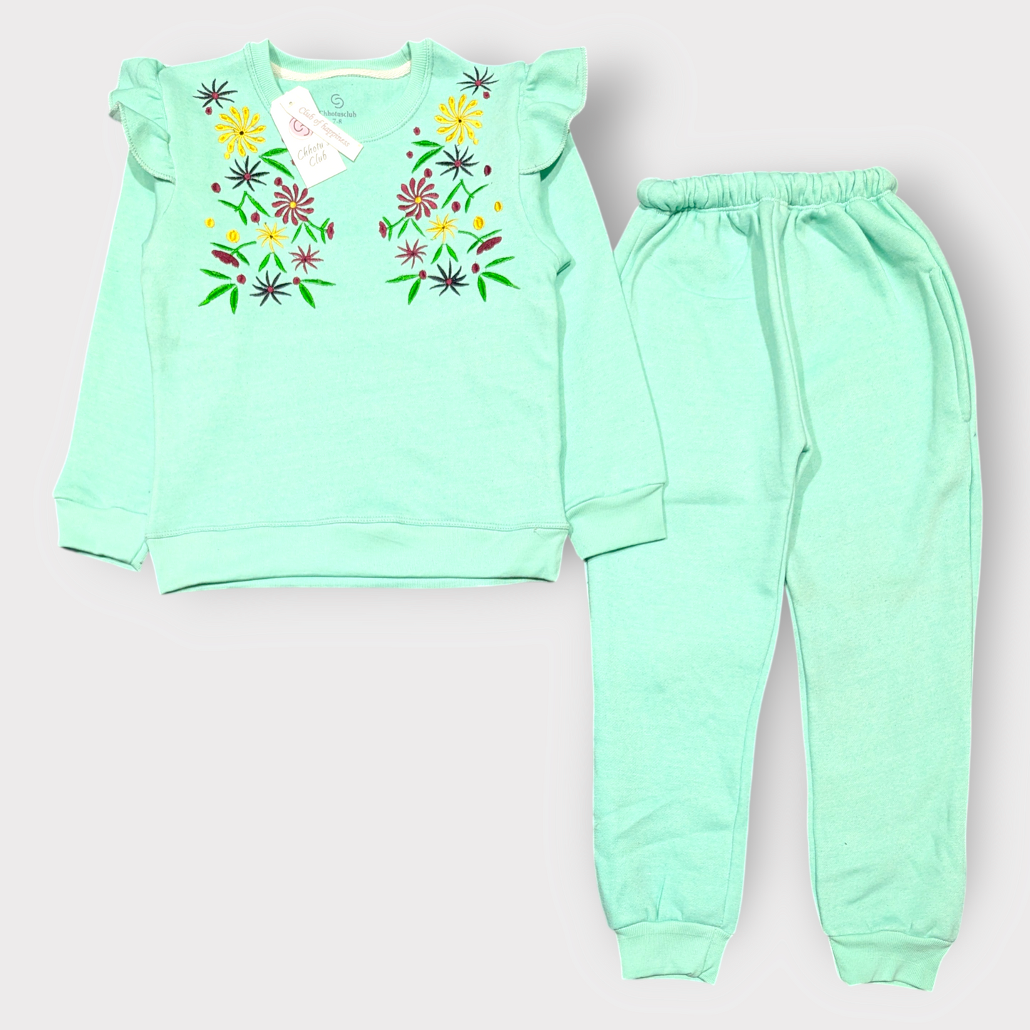 Blossom Embroidered Kids Tracksuit