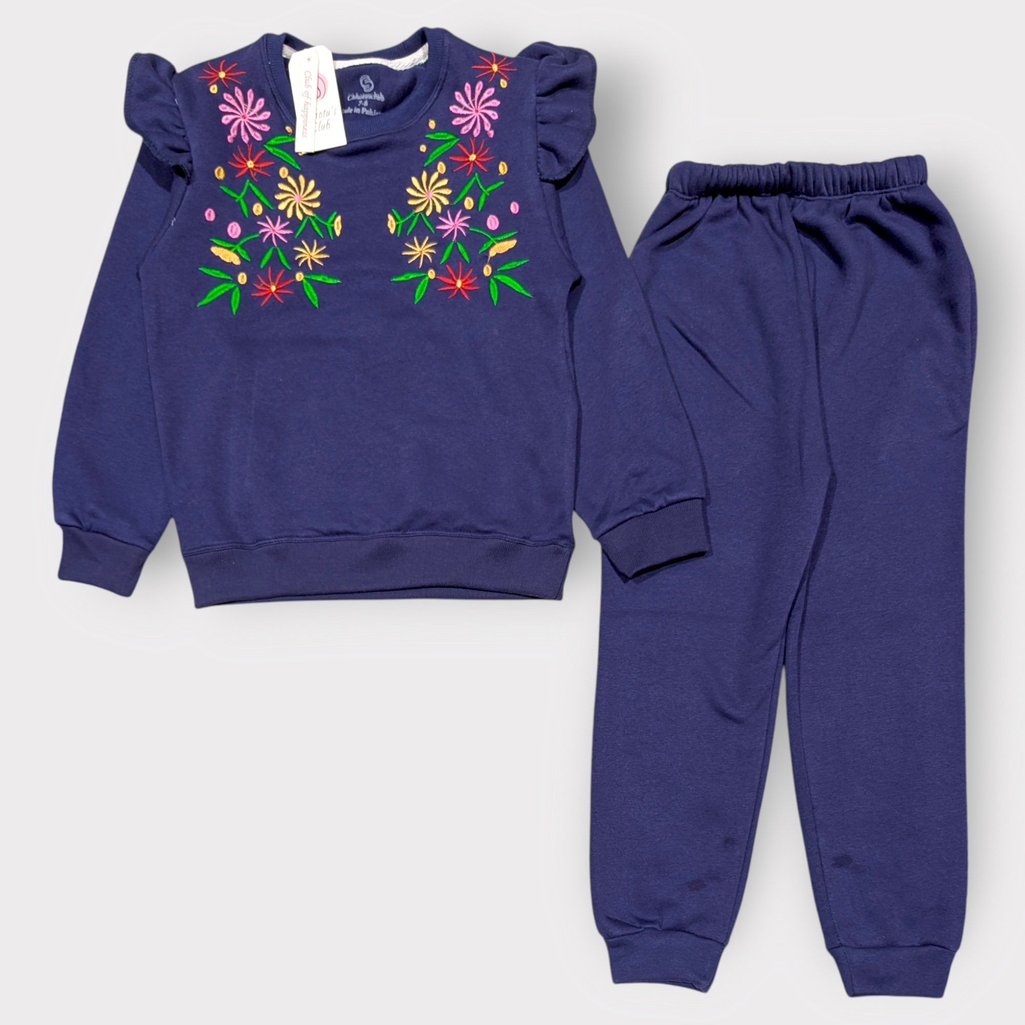 Blossom Embroidered Kids Tracksuit