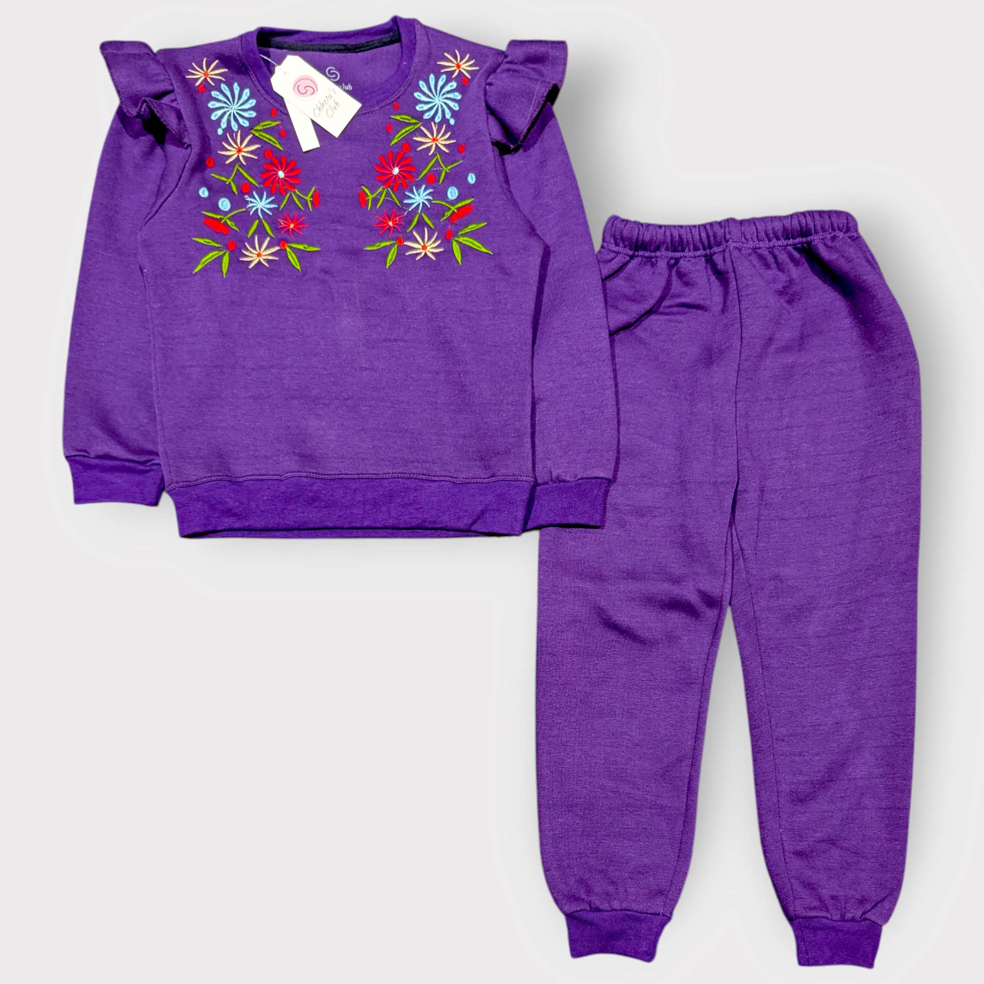 Blossom Embroidered Kids Tracksuit