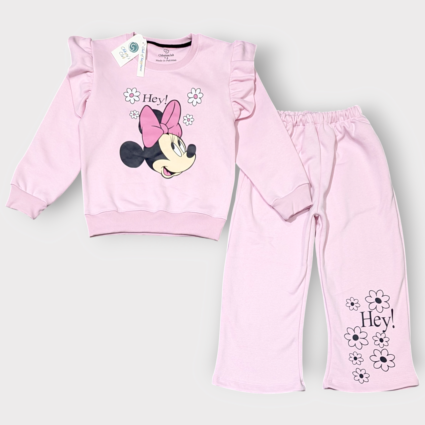 Cute Minnie-Inspired Blue Girls’ Sweatshirt and Pants Set