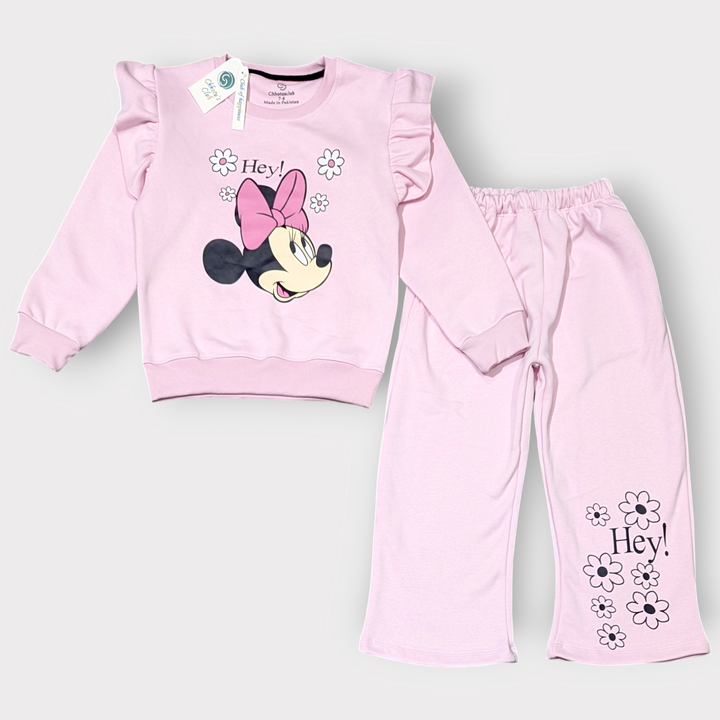 Cute Minnie-Inspired Blue Girls’ Sweatshirt and Pants Set
