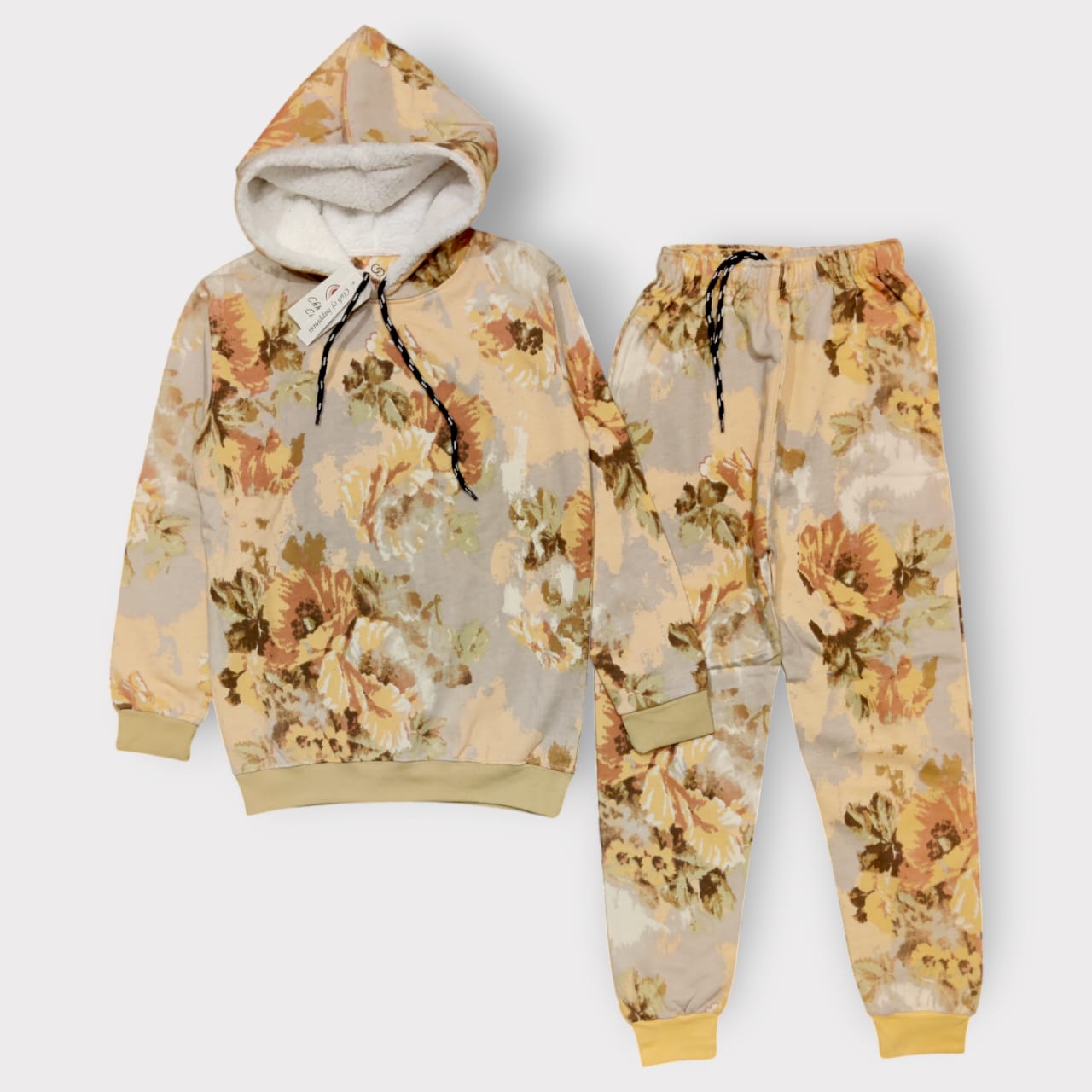 Cozy Floral Fleece Hoodie & Jogger Set