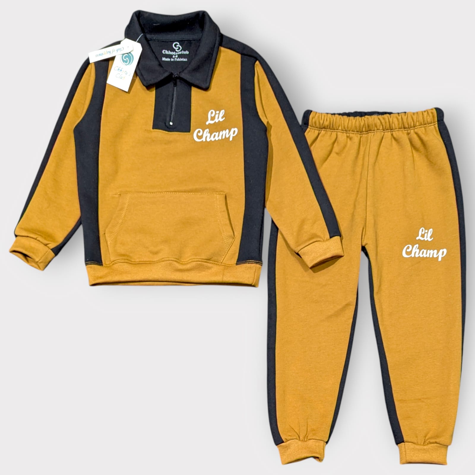 Lil Champ Half-Zip Sweatshirt and Jogger Set