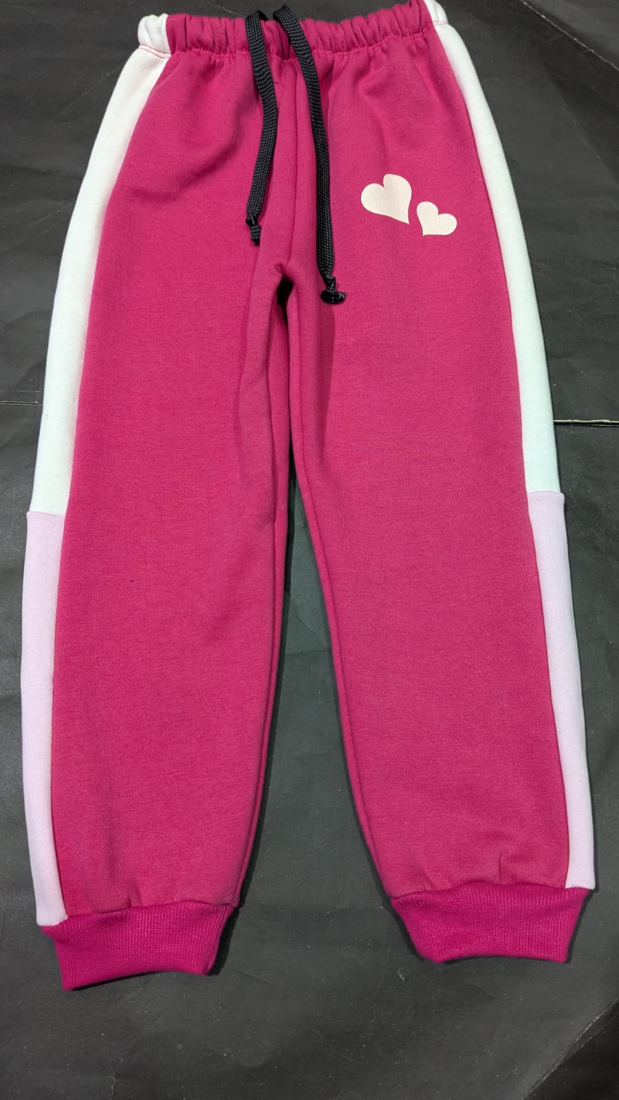 Pink Heart Color Block Sweatshirt and Jogger Set