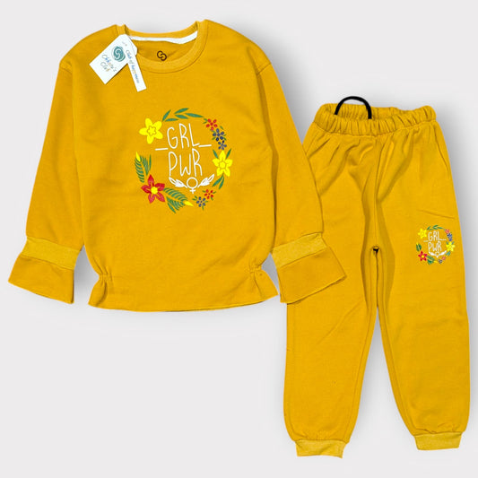 Girl Power Mustard Fleece Co-Ord Set