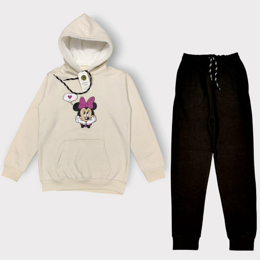 Cute Minnie Hoodie & Jogger Winter Set for Kids