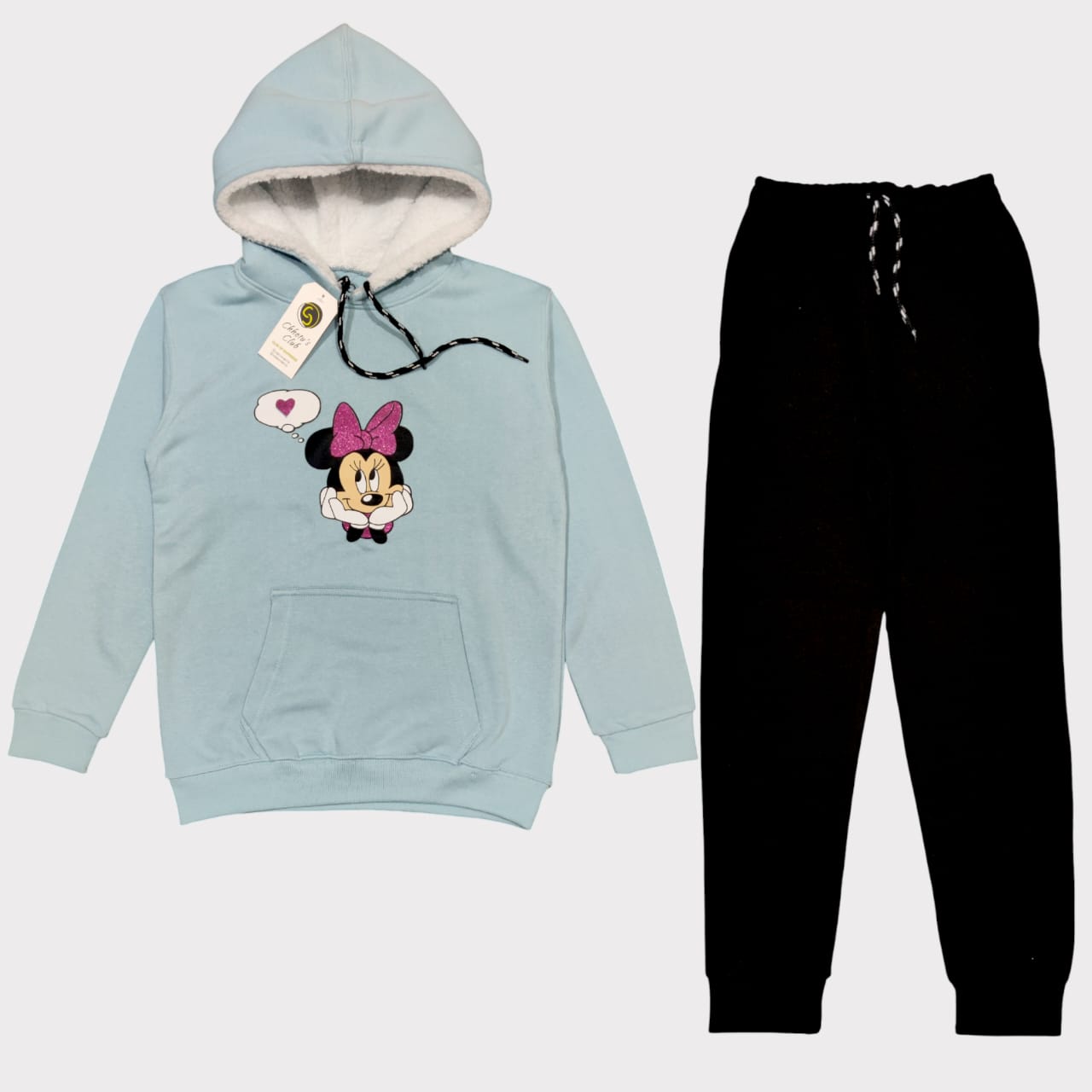 Cute Minnie Hoodie & Jogger Winter Set for Kids