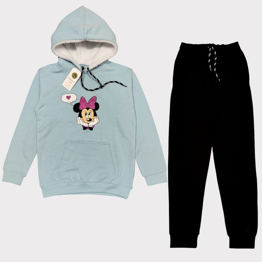 Cute Minnie Hoodie & Jogger Winter Set for Kids