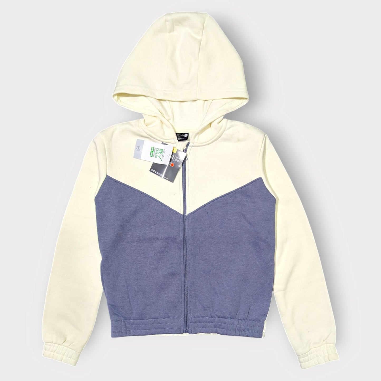 Kids’ Two-Tone Zip-Up Hoodie with Hood