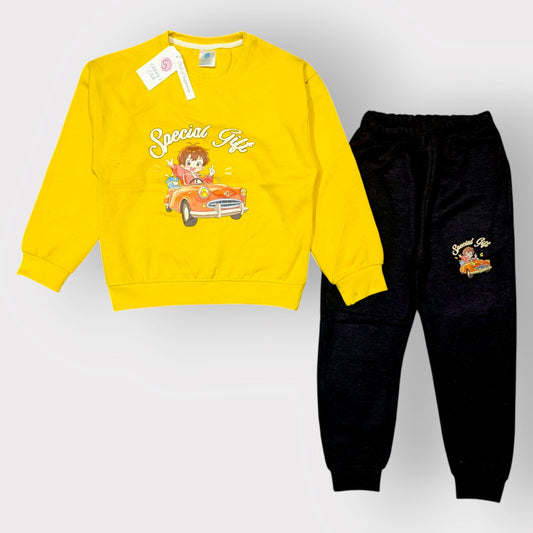 Kids “Best Friends” Yellow & Black Sweatshirt Set
