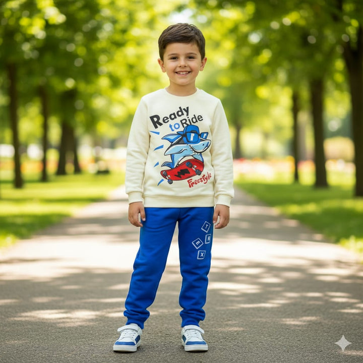 Ready to Ride" Shark Skateboard Tracksuit